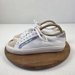 Madewell MWL Shoes Womens Size 9.5 White Leather Glitter Sneakers 2032131